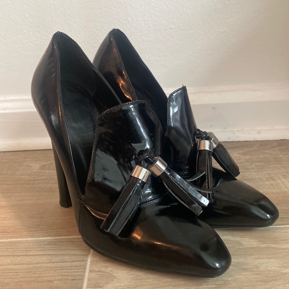 ALEXANDER WANG - BLACK TASSELL HEELS - SIZE 36.5